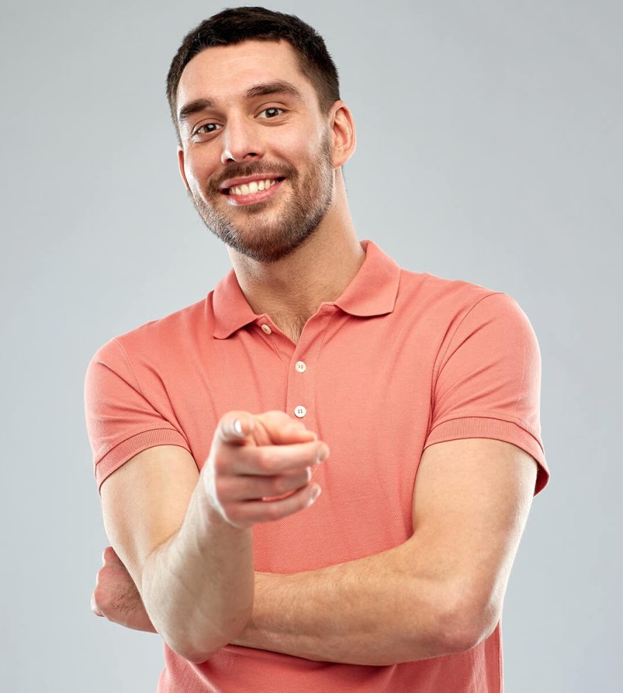 gesture-and-people-concept-man-pointing-finger-to--F73KN55